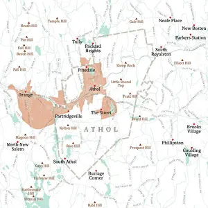MA Worcester Athol Vector Road Map