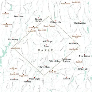 Computer Graphic Collection: MA Worcester Barre Vector Road Map