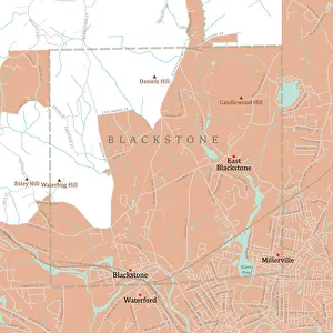 Computer Graphic Collection: MA Worcester Blackstone Vector Road Map
