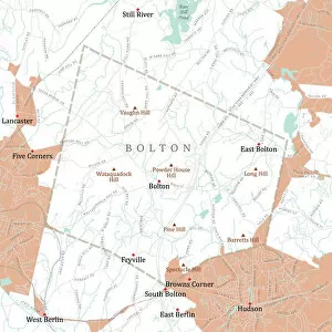 Computer Graphic Collection: MA Worcester Bolton Vector Road Map