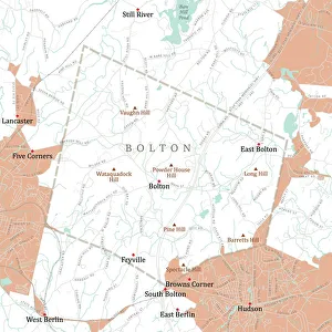 Computer Graphic Collection: MA Worcester Bolton Vector Road Map