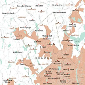 Computer Graphic Collection: MA Worcester Holden Vector Road Map