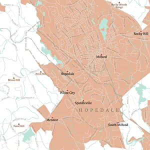 Computer Graphic Collection: MA Worcester Hopedale Vector Road Map