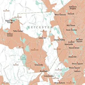 Computer Graphic Collection: MA Worcester Leicester Vector Road Map