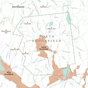 Computer Graphic Collection: MA Worcester North Brookfield Vector Road Map