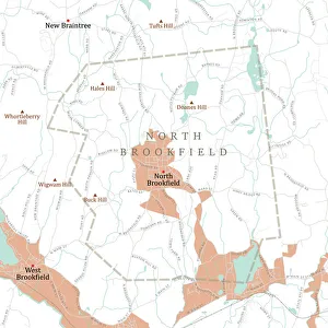 Computer Graphic Collection: MA Worcester North Brookfield Vector Road Map