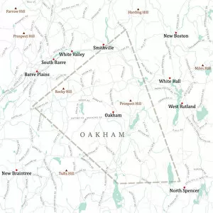 Computer Graphic Collection: MA Worcester Oakham Vector Road Map