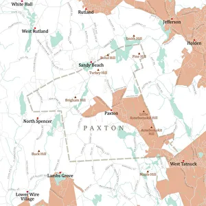 Computer Graphic Collection: MA Worcester Paxton Vector Road Map