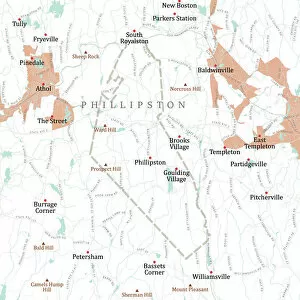 Computer Graphic Collection: MA Worcester Phillipston Vector Road Map