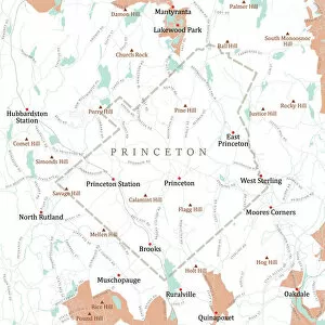 Computer Graphic Collection: MA Worcester Princeton Vector Road Map