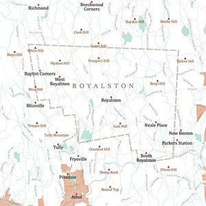 Computer Graphic Collection: MA Worcester Royalston Vector Road Map