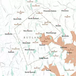 Computer Graphic Collection: MA Worcester Rutland Vector Road Map