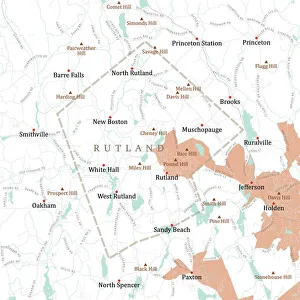 Computer Graphic Collection: MA Worcester Rutland Vector Road Map