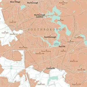 Computer Graphic Collection: MA Worcester Southborough Vector Road Map
