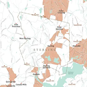 Computer Graphic Collection: MA Worcester Sterling Vector Road Map