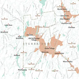 Computer Graphic Collection: MA Worcester Sturbridge Vector Road Map