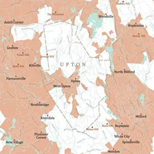 Computer Graphic Collection: MA Worcester Upton Vector Road Map