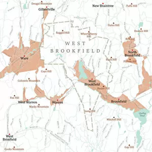 Computer Graphic Collection: MA Worcester West Brookfield Vector Road Map