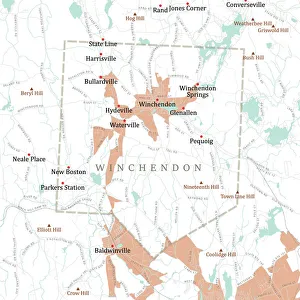 Computer Graphic Collection: MA Worcester Winchendon Vector Road Map