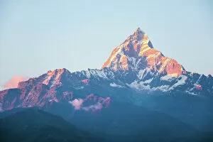 Snowcapped Mountain Collection: Machapuchare peak in the Annapurna mountain range, Nepal