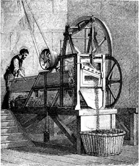 Images Dated 12th September 2016: Machine for cutting Tobacco - 19th century