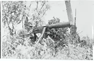 Shanghai Prints: Machine Gun Crew Waiting in Bushes
