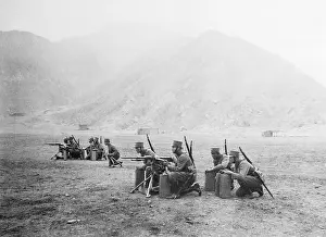 Garrison Prints: Machine Gun Section of Military Garrison