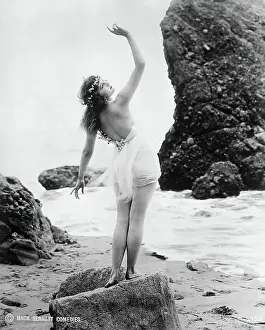 Sea Stack Prints: Mack Sennett Bathing Girl on Beach