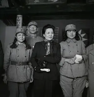 Madame Chiang Kai-shek with Chinese Nationalist Soldiers