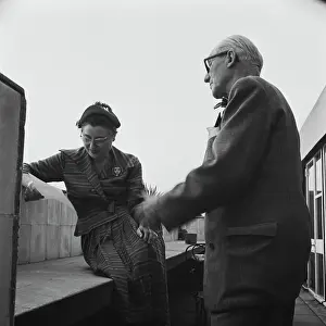 Huty25204 Prints: Madame Karsh And Le Corbusier