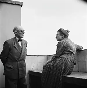 Huty25204 Prints: Madame Karsh And Le Corbusier