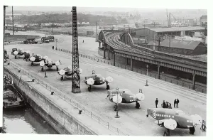 Liverpool Prints: US -Made Lockheed Bombers Arrive at Liverpool Docks