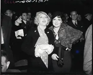 Mae Murray Standing with Clara Bow