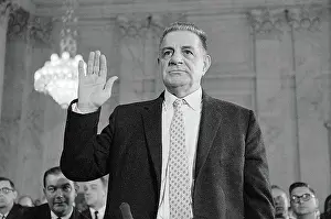 Oath Prints: Mafia Witness Joseph Valachi Taking Oath
