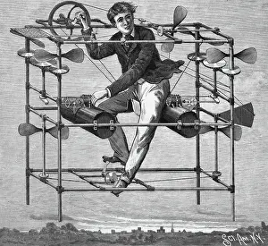Magazine Illustration of an Aerial Machine Designed by Dr. W.O. Ayres