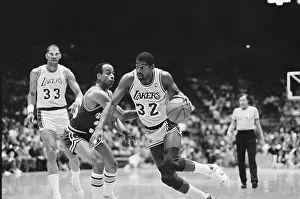 Magic Johnson Driving to the Basket