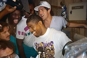 Inglewood Prints: Magic Johnson Being Getting Doused with Champagne Locker Room
