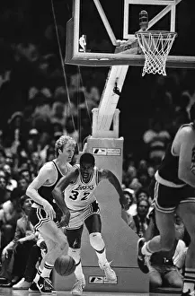 Magic Johnson and Larry Bird in Action