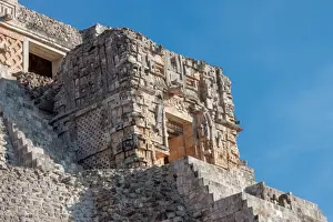 Detail of Magician Pyramid, Uxmal, Mexico
