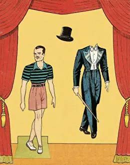 Illustration And Pain Prints: Magician In and Out of His Tuxedo
