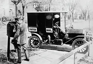 Mail Prints: Mailmen with Early Mail Truck