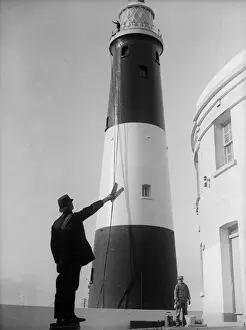 Prints of Postman delivering mail at Dungeness Lighthouse Lighthouse Prints: Mails Here