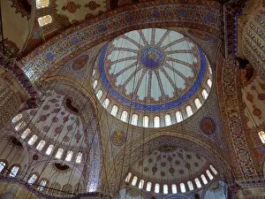 The main dome and smaller domes of the Blue Mosque, Istanbul, Turkey