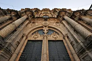 Galicia Prints: Main door of cathedral, Santiago de Compostela