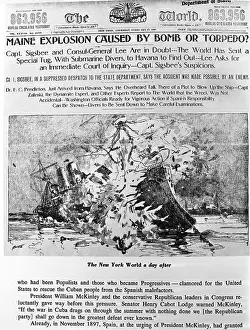 Headline Prints: Maine Explosion Headline in the New York World