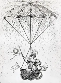 Parachute Prints: M.A.J. Garnerin Descending in Parachute