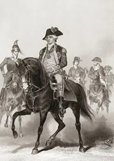 Prussian Prints: Maj Gen. Friedrich Von Stueben On Horse