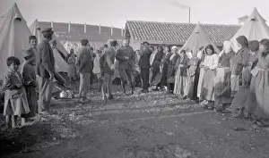 Major Arnold Roth Bey Inspecting Refugee Camp