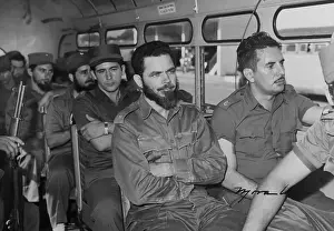 Major Huber Matos Riding in Bus with Others
