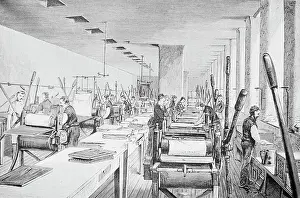 Economics Prints: Making Money - The Room in the Treasury Building Where the Greenbacks Are Printed Illustration